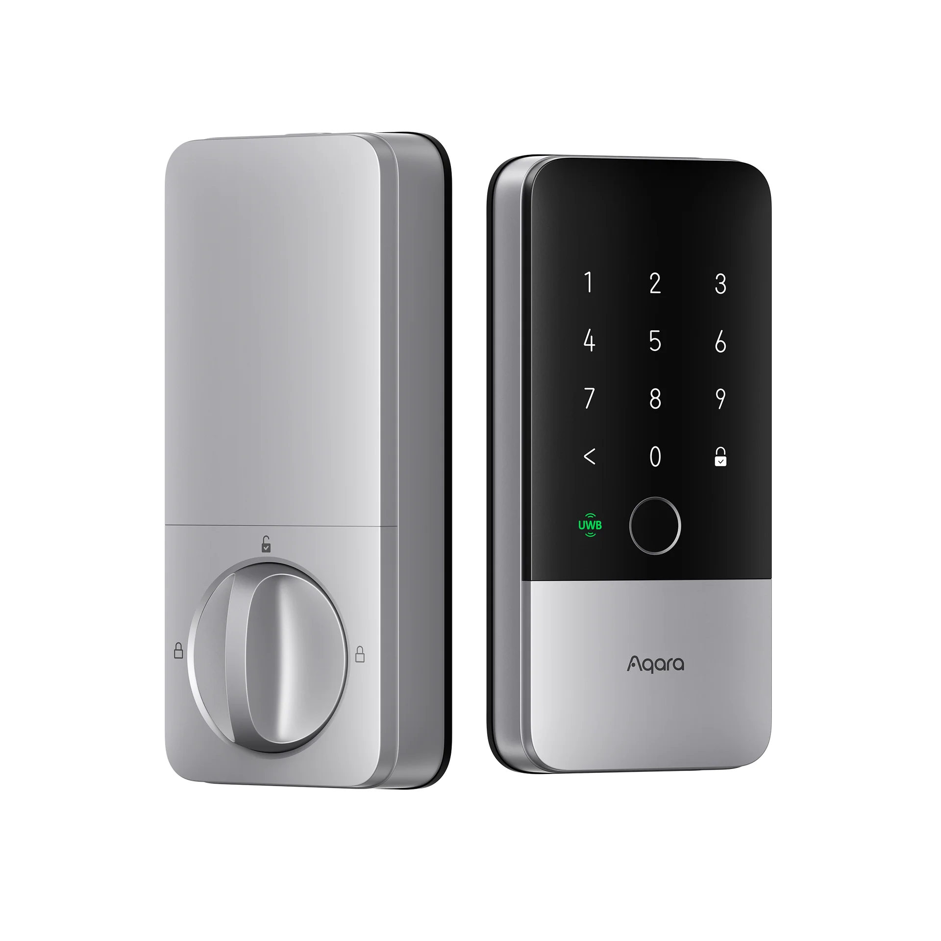 Aqara U400 smart lock shown in satin nickel
